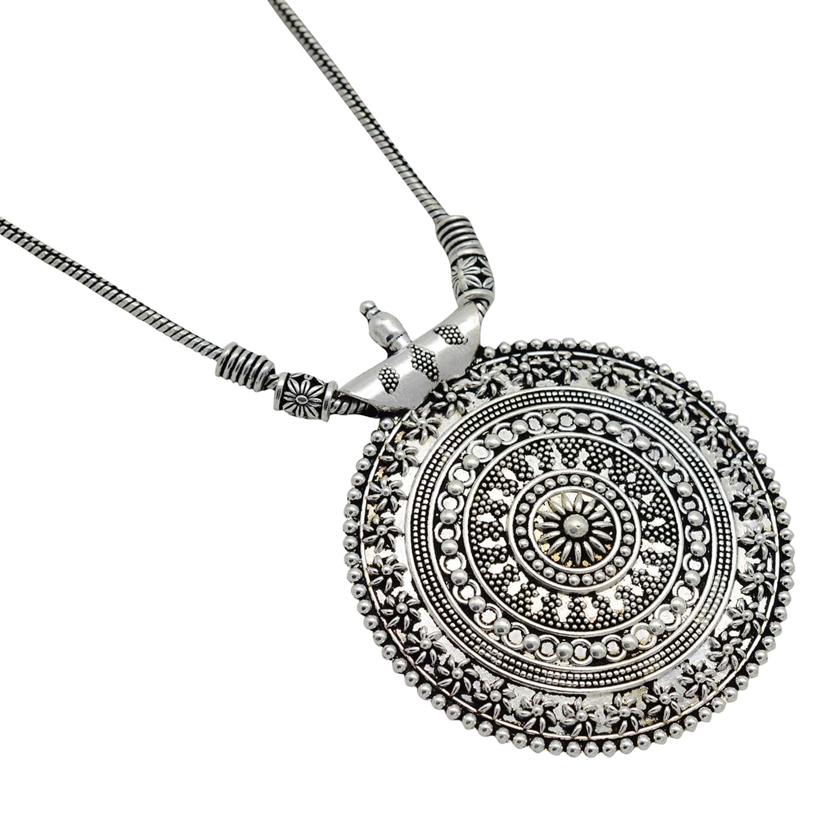 Ishya Silver Oxidized Necklace - Image 5