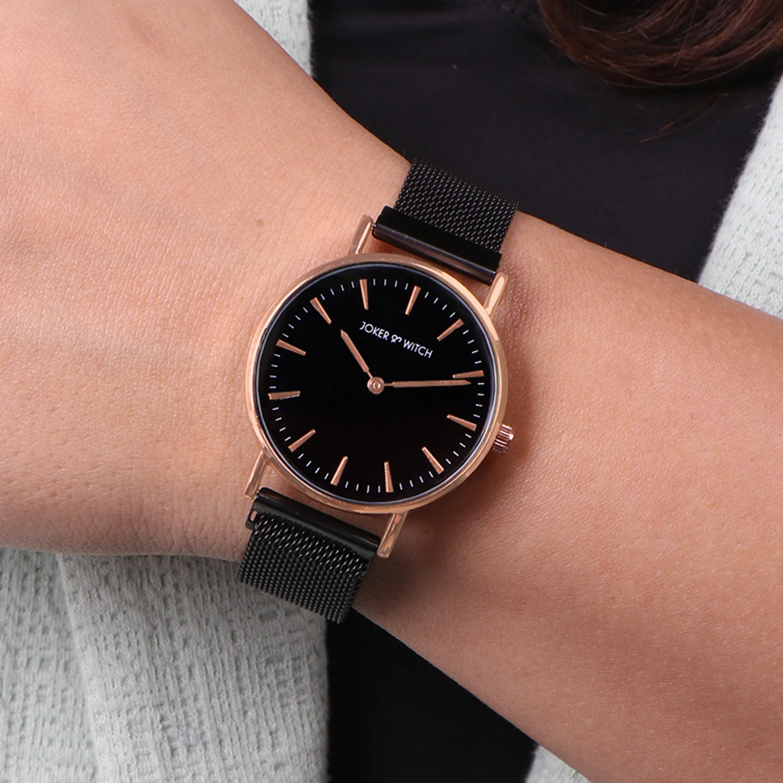 Ivy Rose Gold Black Medium Dial Magnetic Strap Women's Watch - Image 2