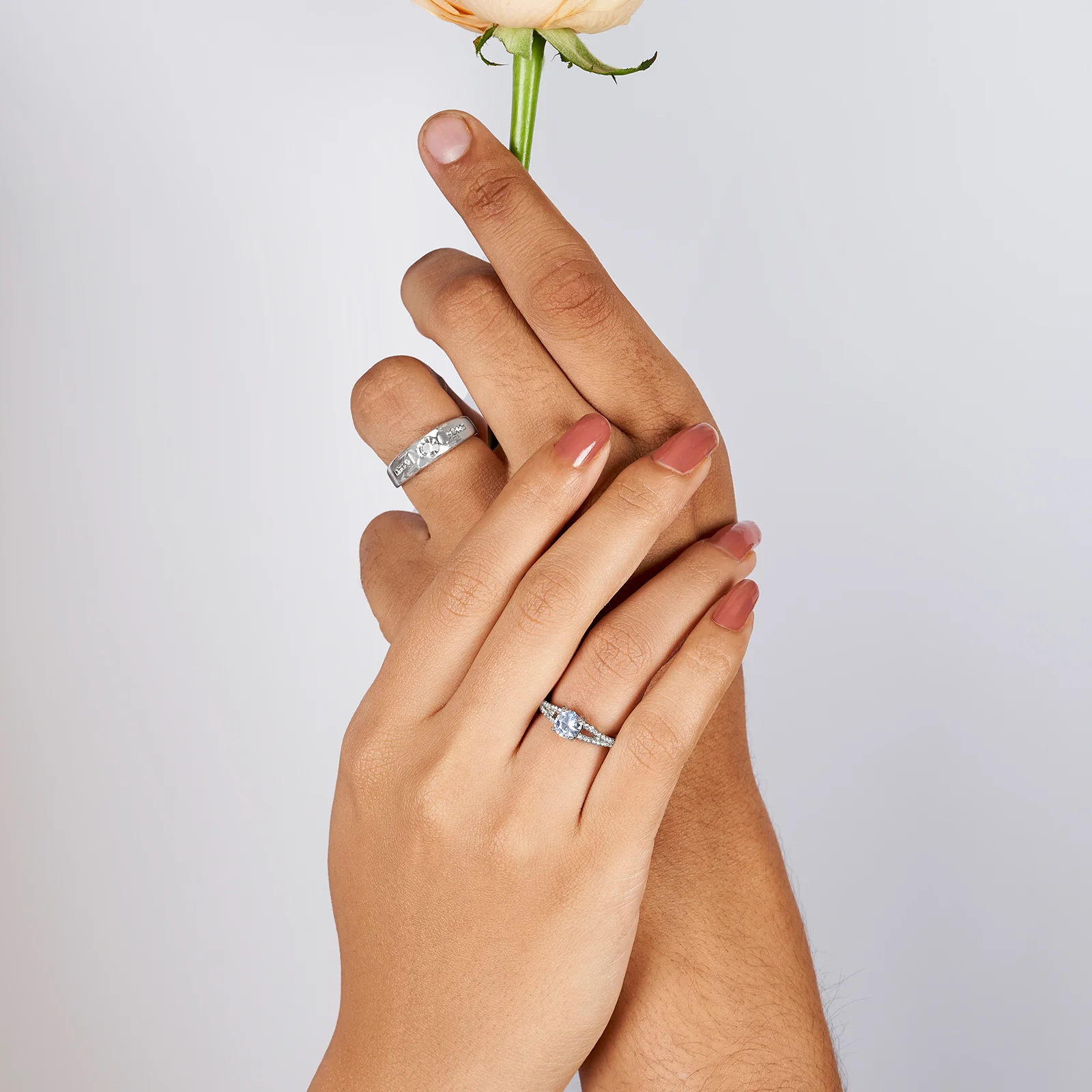 Jake & Melanie Double Row Couple Rings - Image 2