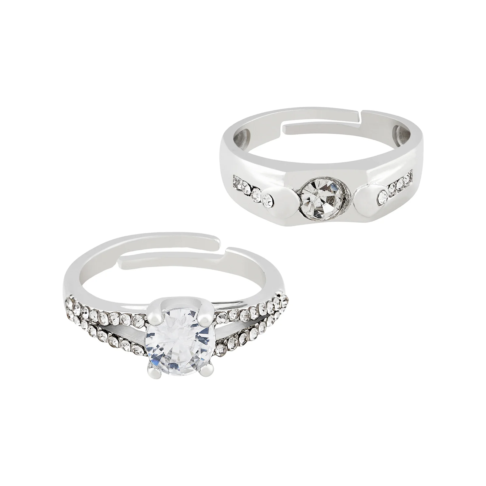 Jake & Melanie Double Row Couple Rings - Image 3