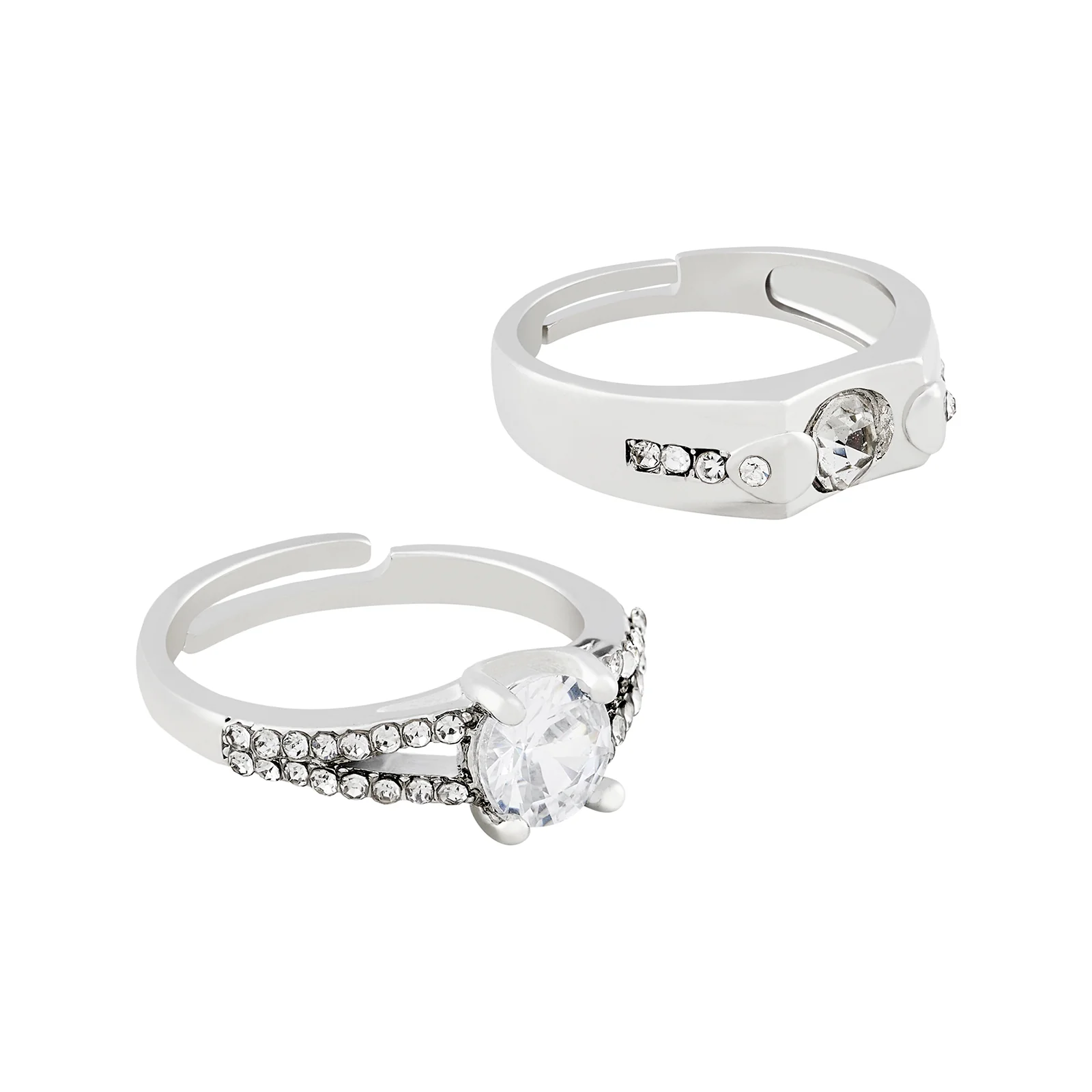 Jake & Melanie Double Row Couple Rings - Image 4