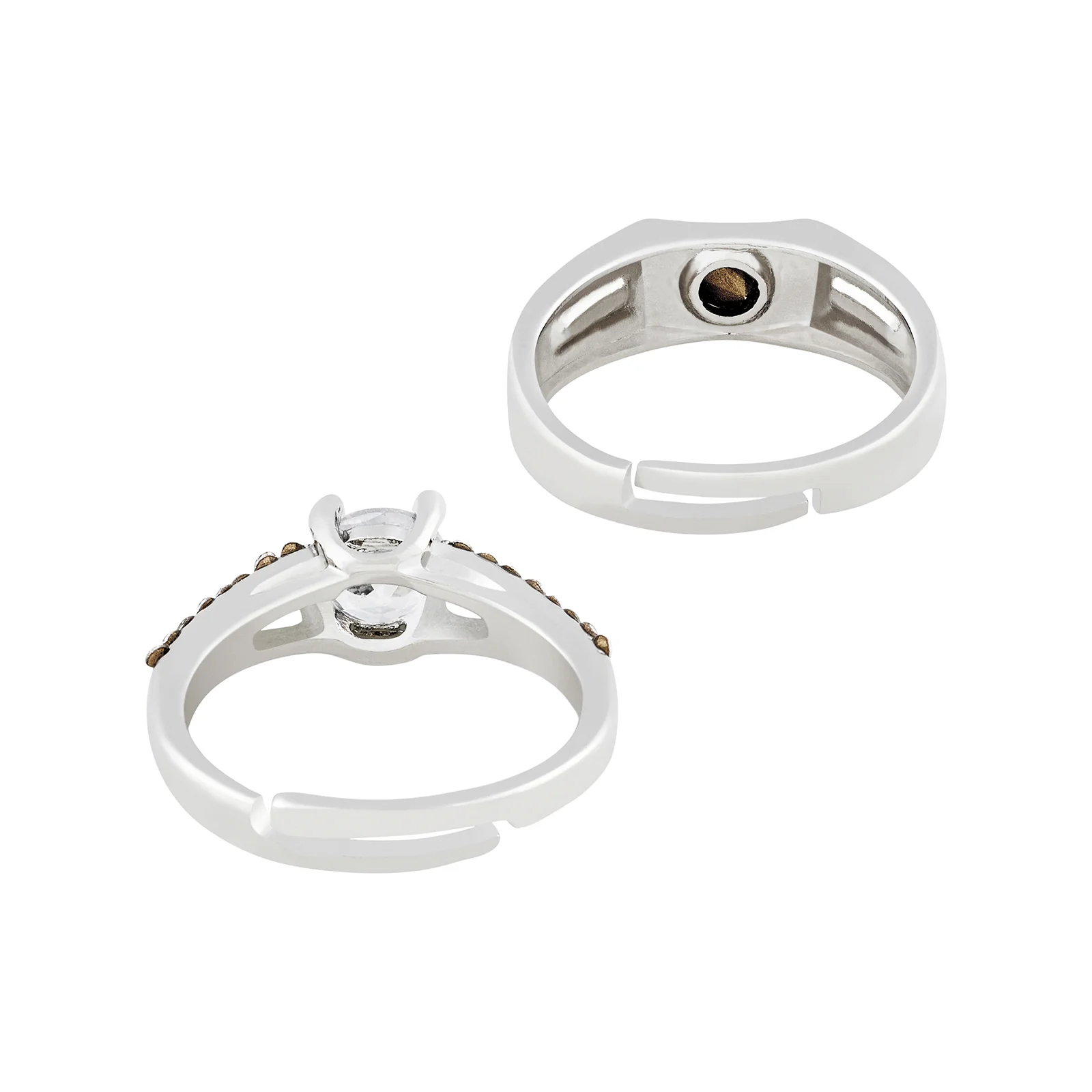 Jake & Melanie Double Row Couple Rings - Image 5
