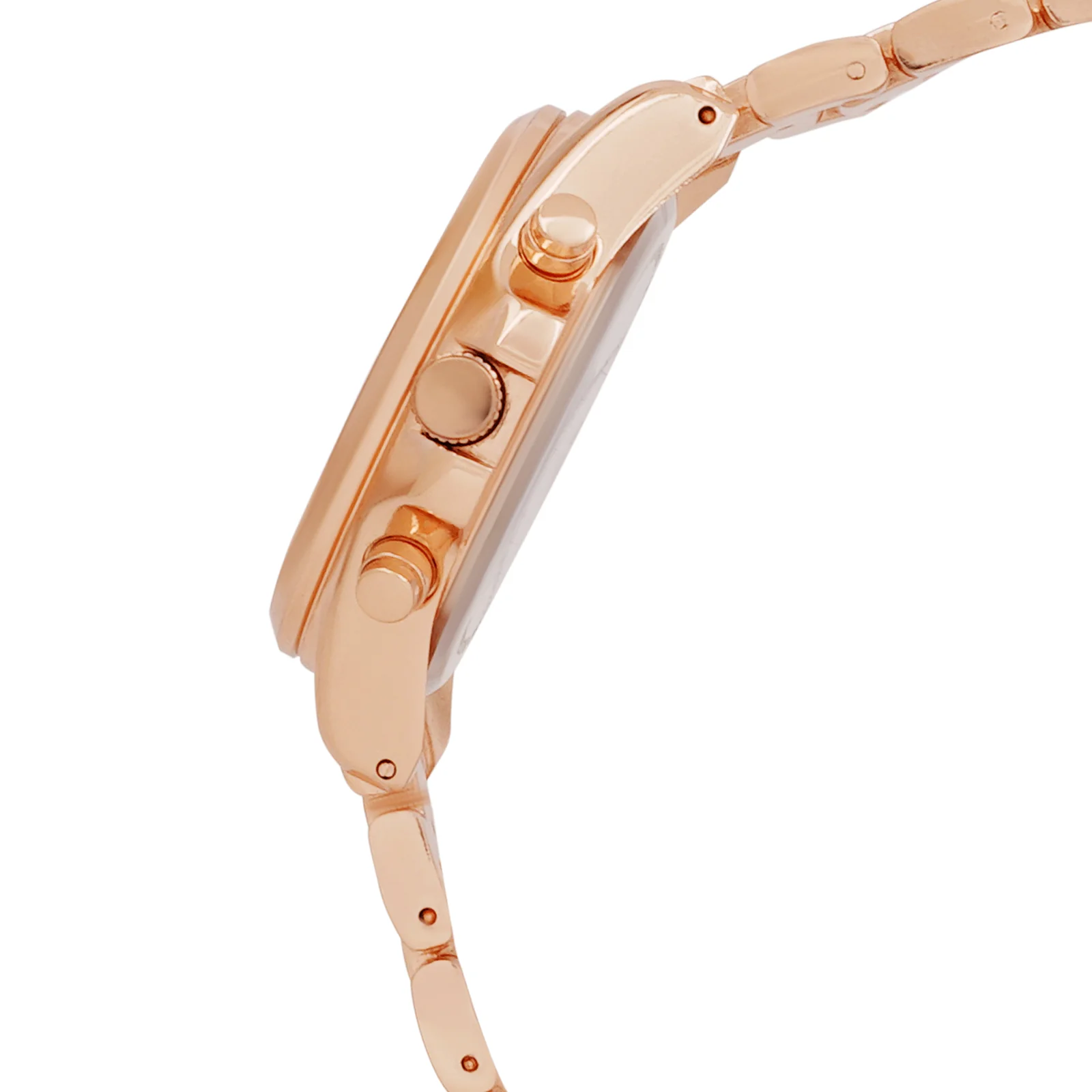 Meghan Black Large Dial Rose Gold Linked Chain Strap Women's Watch - Image 5