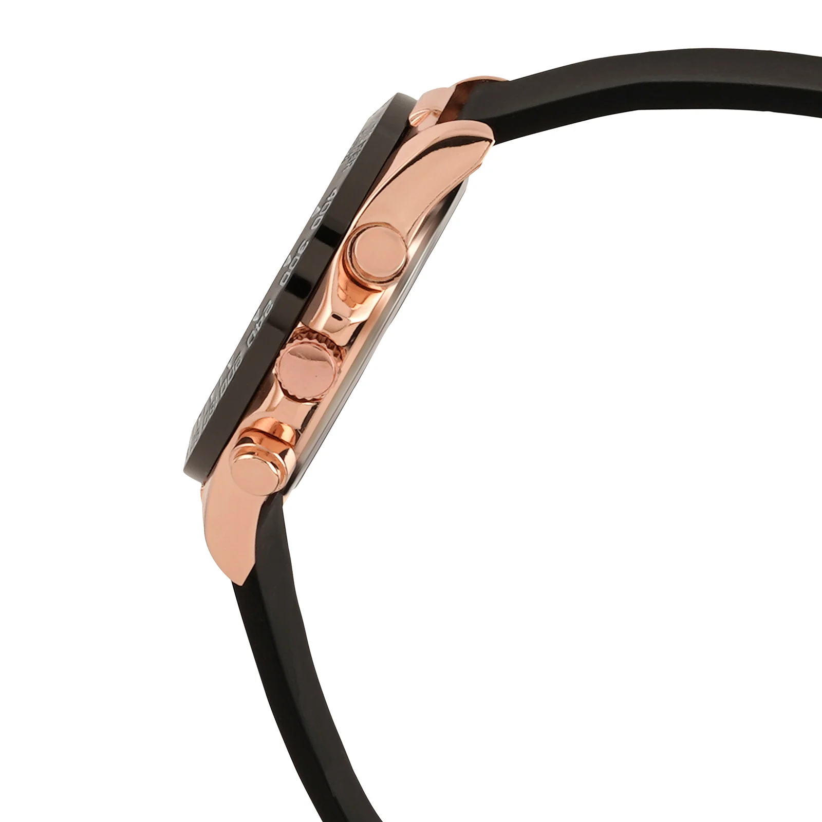 Jesko Rose Gold Large Dial Black Silicone Strap Men's Watch - Image 5
