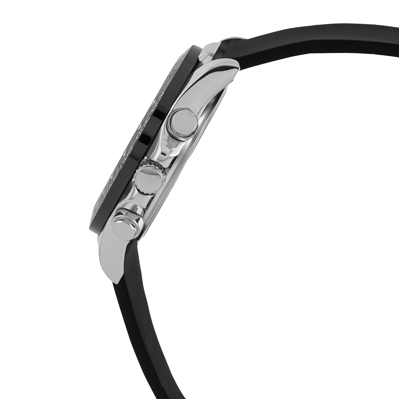Jesko Silver Large Dial Black Silicone Strap Men's Watch - Image 5