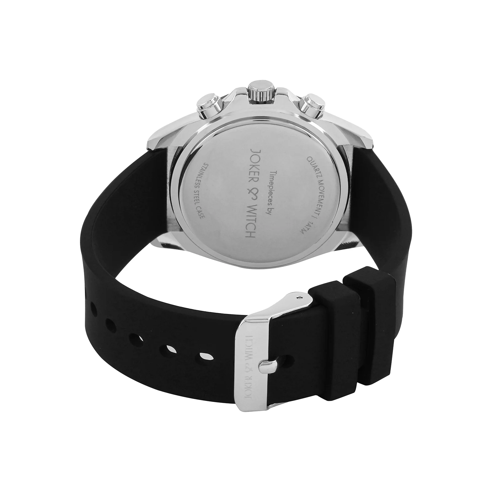Jesko Silver Large Dial Black Silicone Strap Men's Watch - Image 6