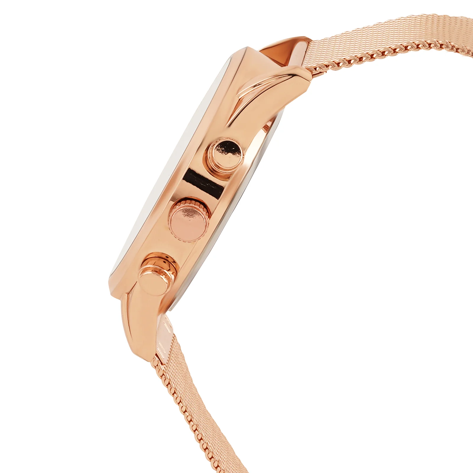 Quant Black XLarge Dial Rose Gold Mesh Strap Men's Watch - Image 5