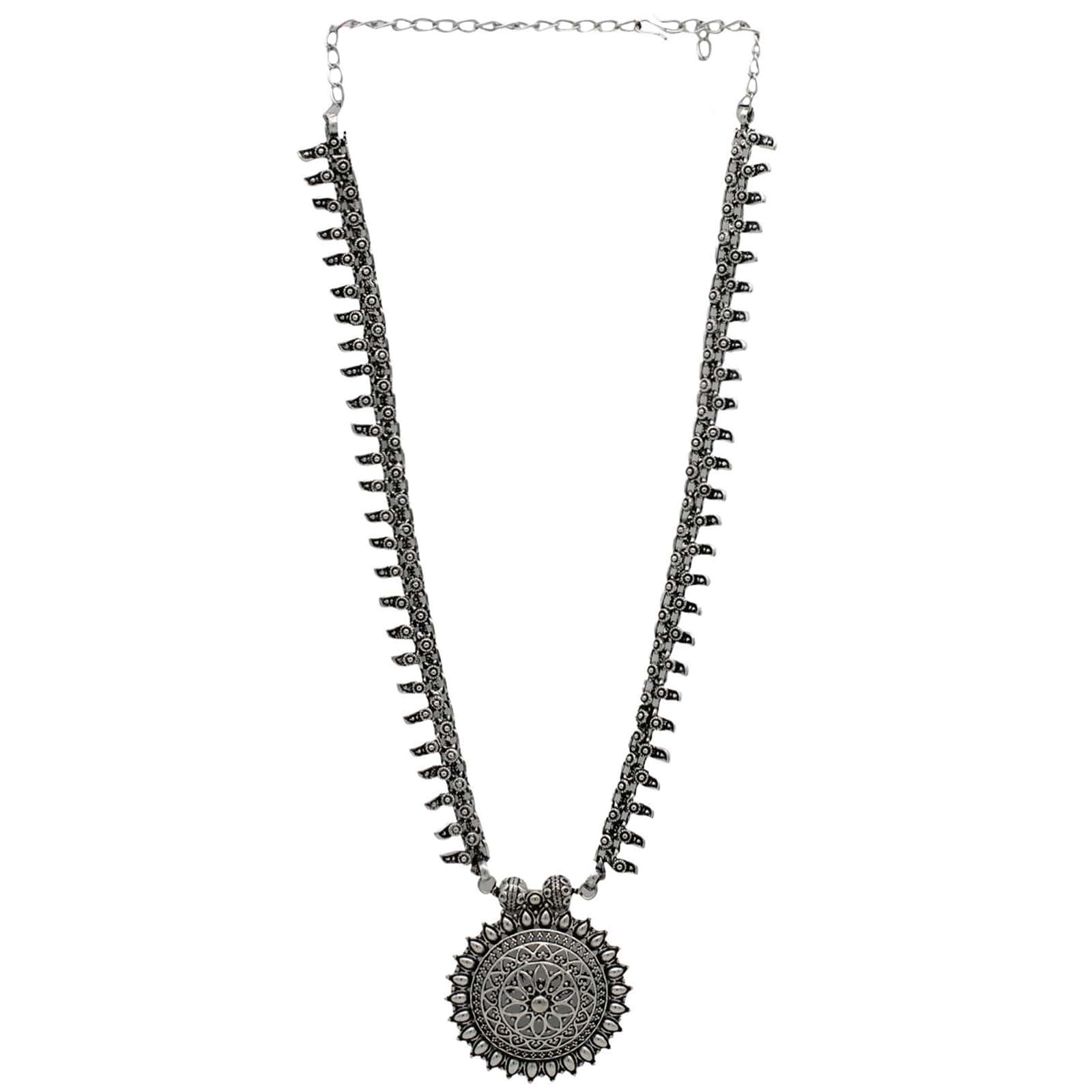 Kalpi Silver Oxidized Necklace - Image 3