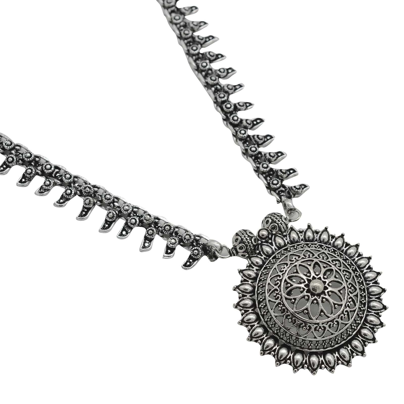 Kalpi Silver Oxidized Necklace - Image 4