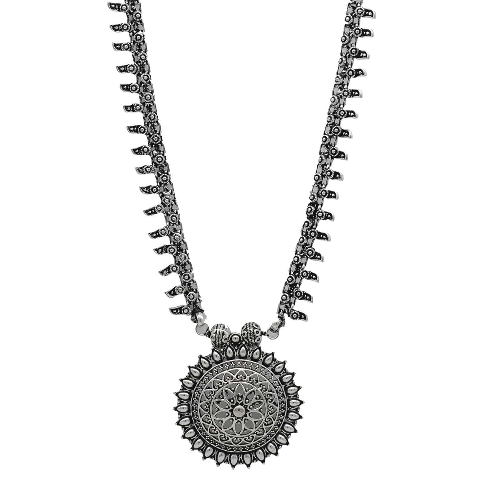 Kalpi Silver Oxidized Necklace - Image 5