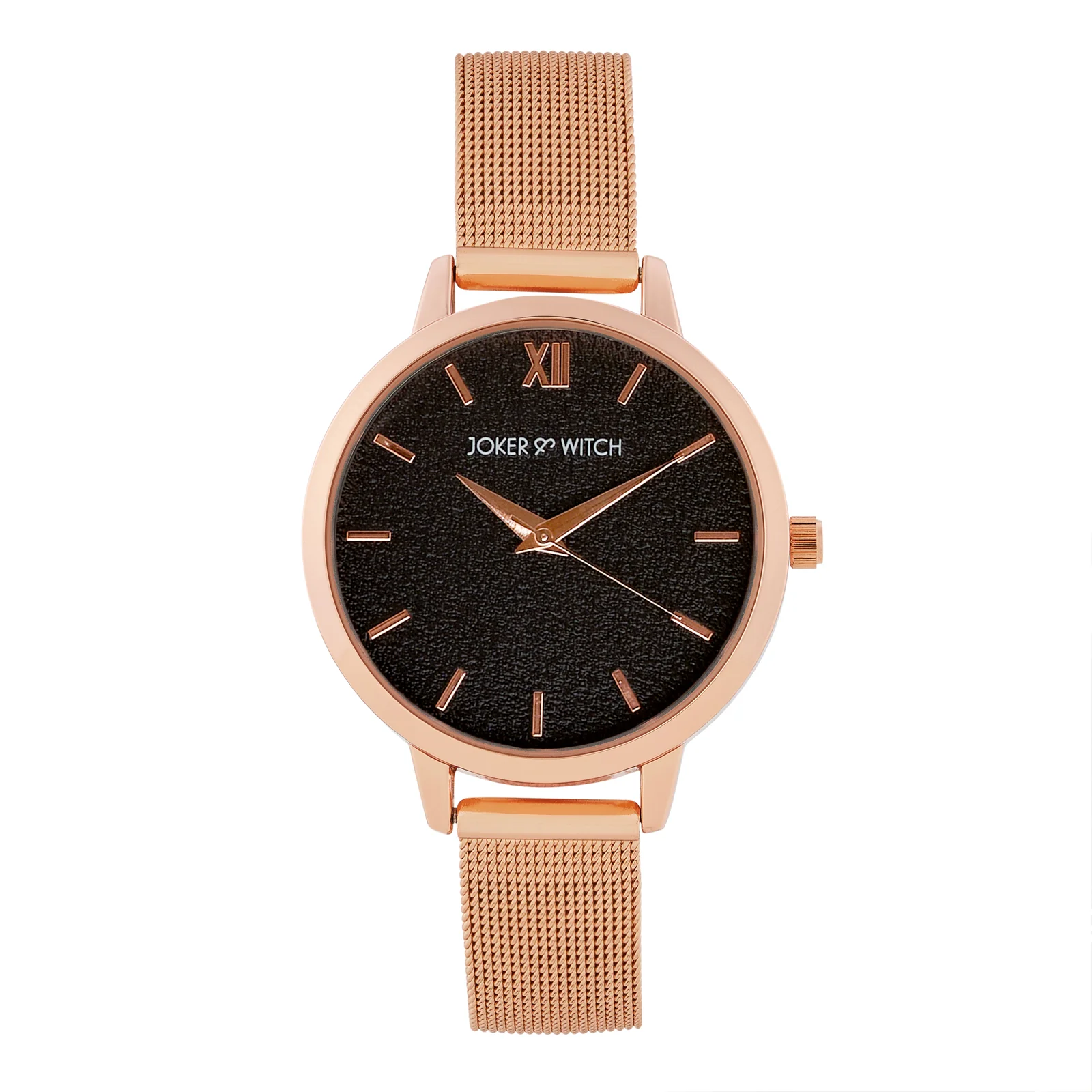 Kathy Black Medium Dial Rose Gold Mesh Strap Women's Watch - Image 3