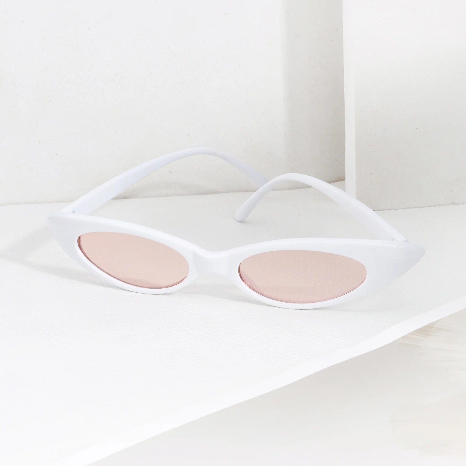 Kendall White & Pink Cat Eye Sunglasses - Image 2