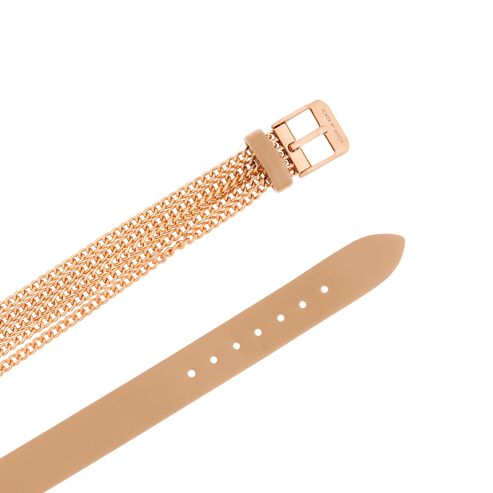 Kenny White Medium Dial Beige PU-Chain Wrap Around Strap Women's Watch - Image 6