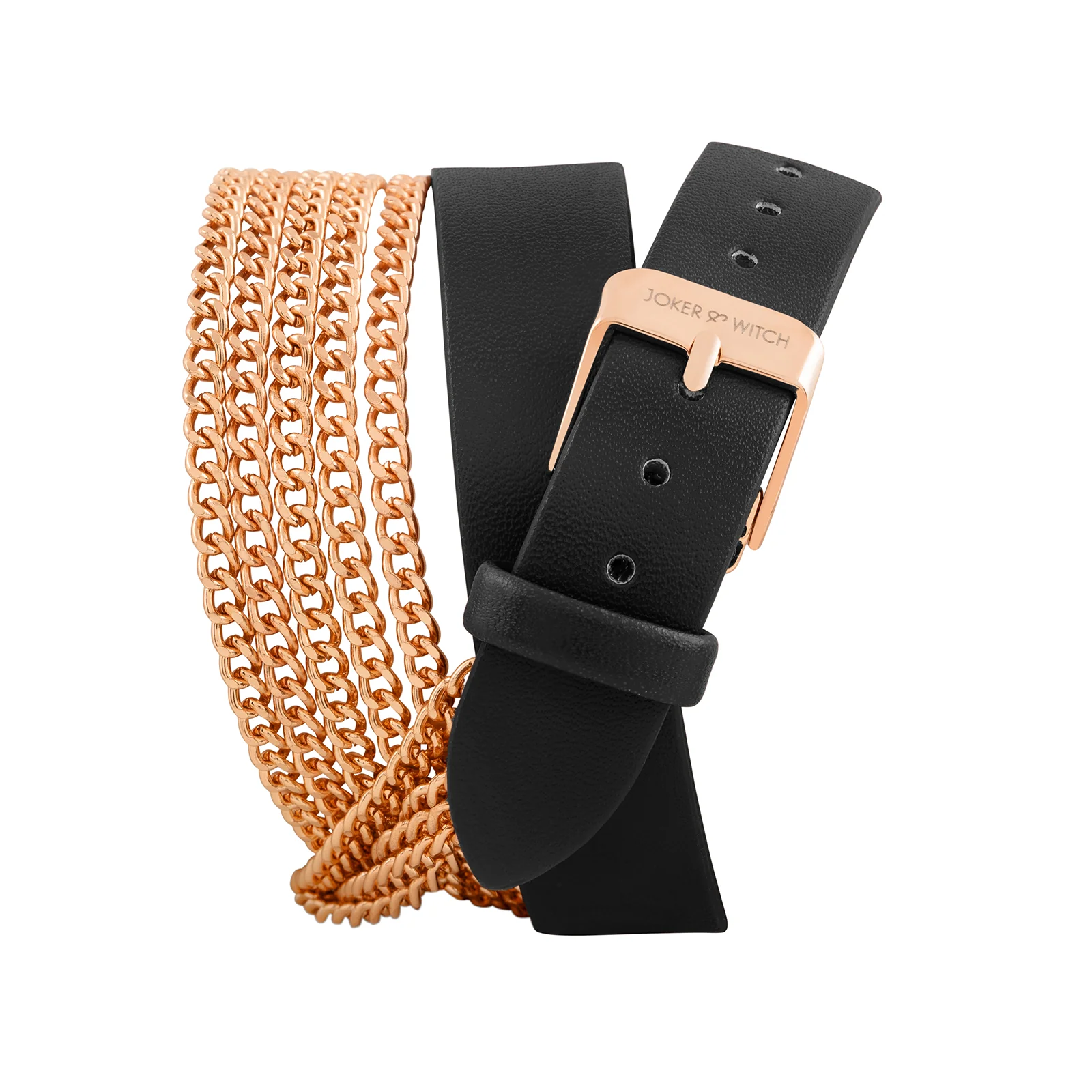 Kenny White Medium Dial Black PU-Chain Wrap Around Strap Women's Watch - Image 5