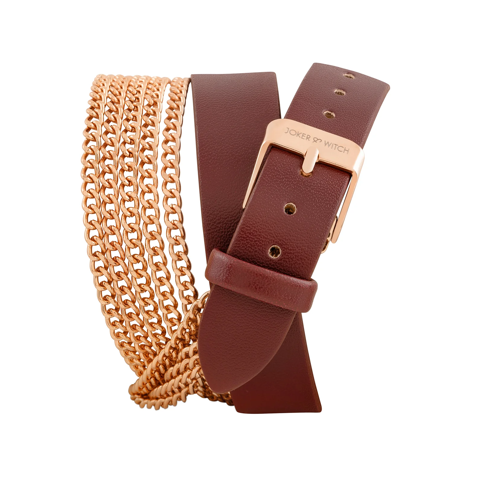 Kenny White Medium Dial Maroon PU-Chain Wrap Around Strap Women's Watch - Image 5