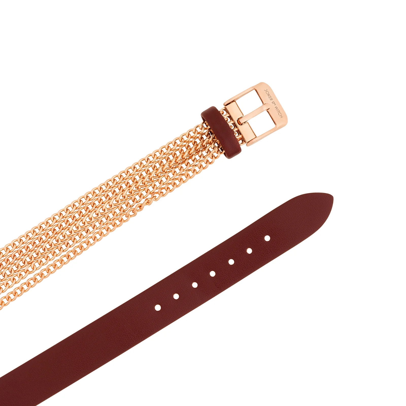 Kenny White Medium Dial Maroon PU-Chain Wrap Around Strap Women's Watch - Image 6