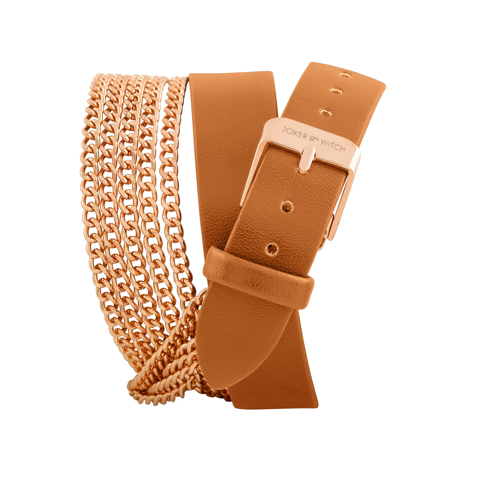 Kenny White Medium Dial Brown PU-Chain Wrap Around Strap Women's Watch - Image 5