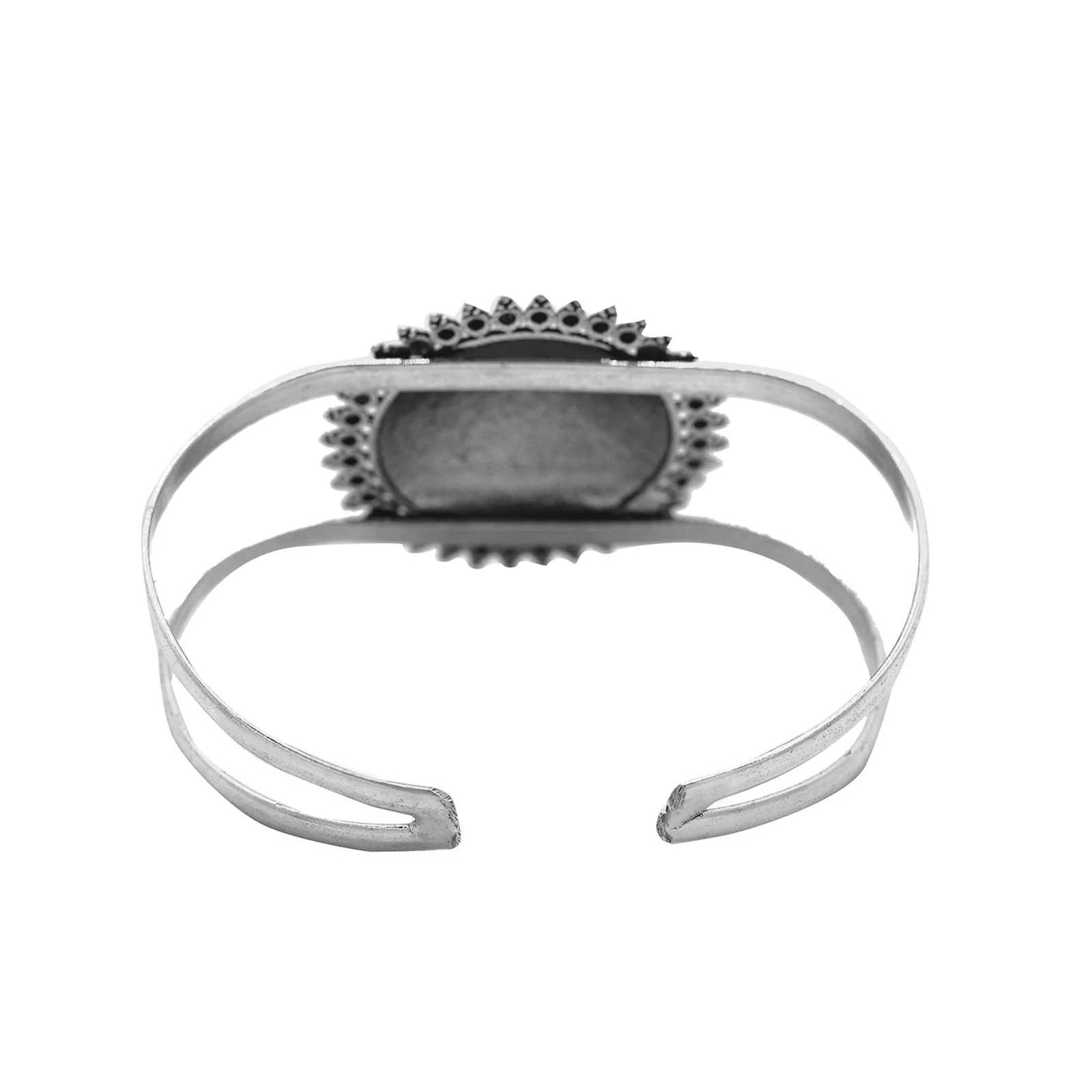 Kimaya Circular Silver Oxidized Cuff - Image 6