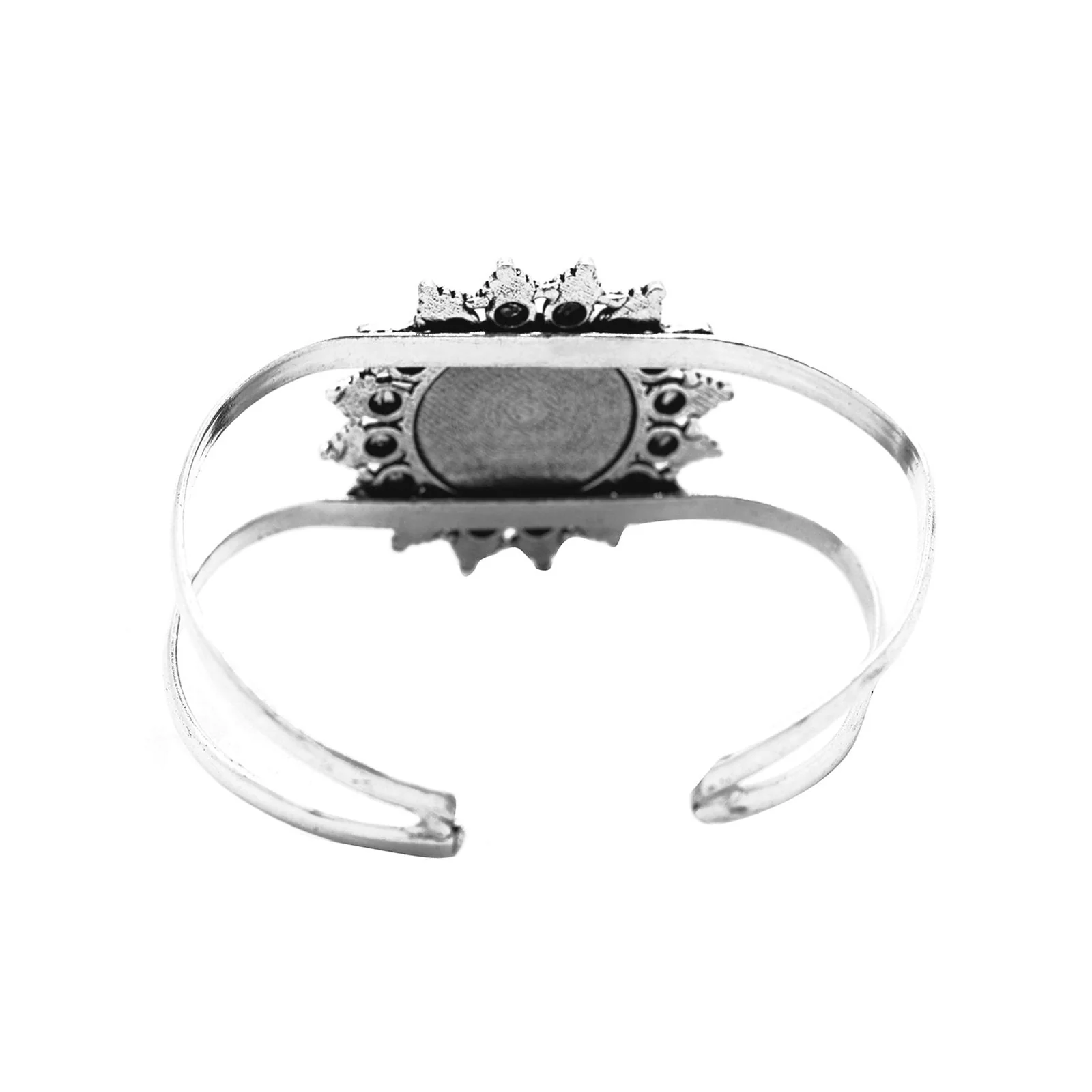 Kimaya Mandala Silver Oxidized Cuff - Image 6