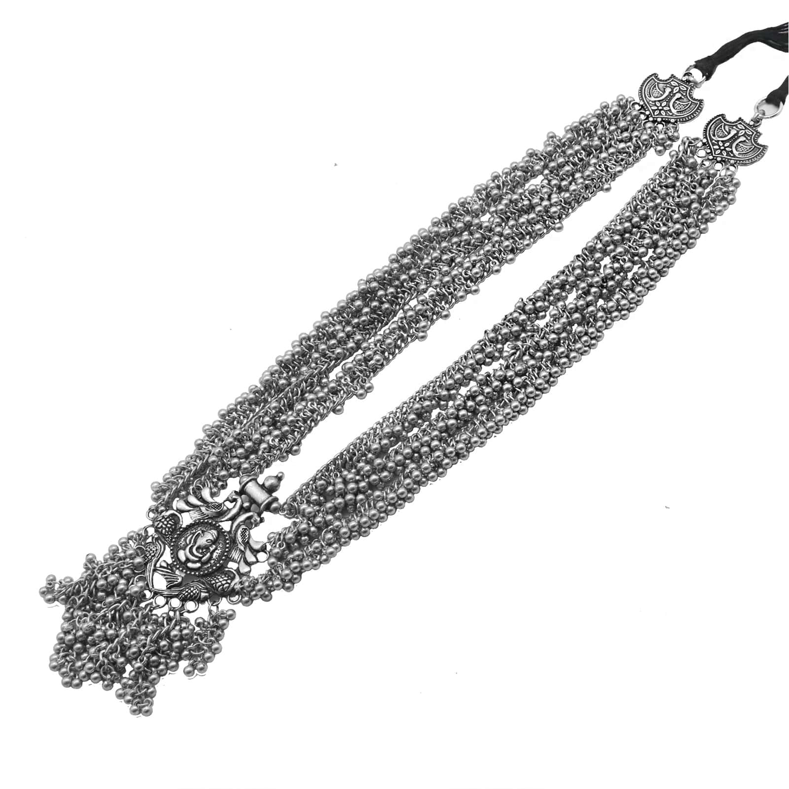 Krisha Silver Oxidized Ghungroo necklace - Image 5