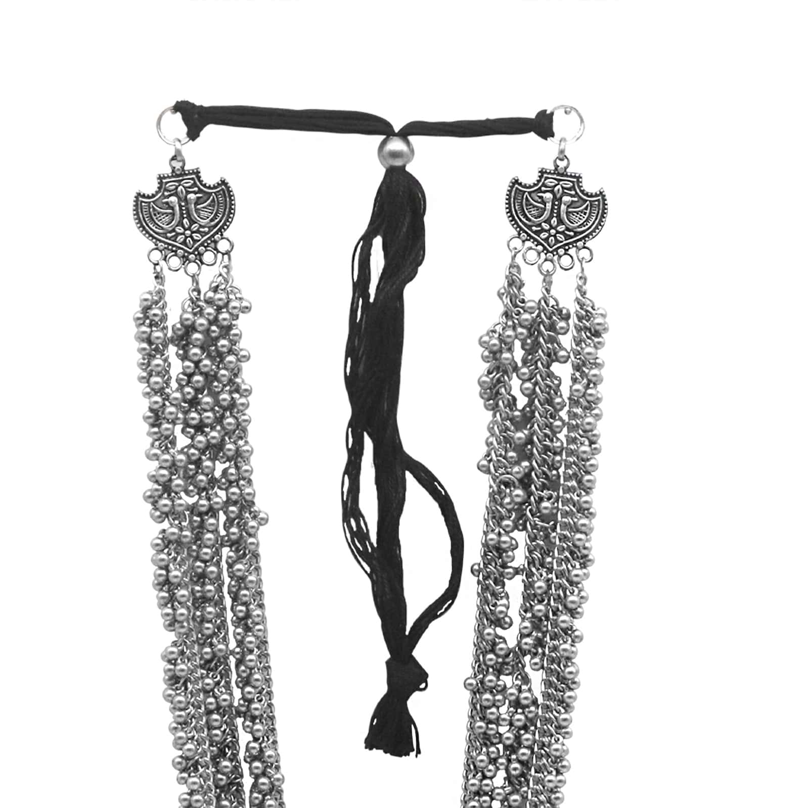 Krisha Silver Oxidized Ghungroo necklace - Image 6