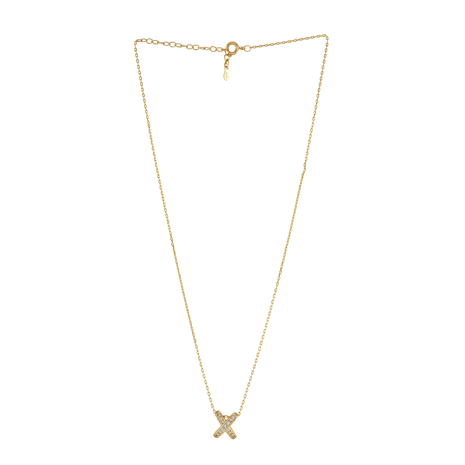Kriss Kross Gold Necklace - Image 3