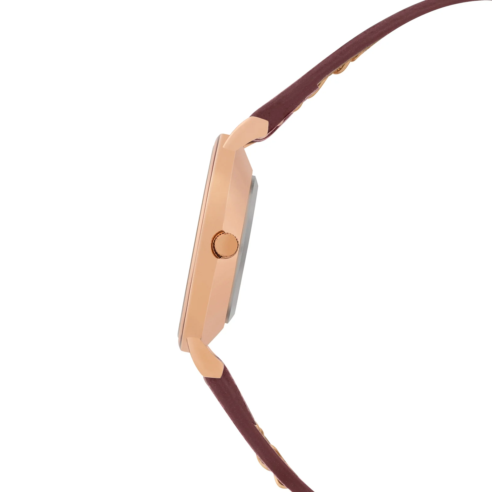 Kristina White Medium Dial Maroon PU-Chain Strap Women's Watch - Image 5