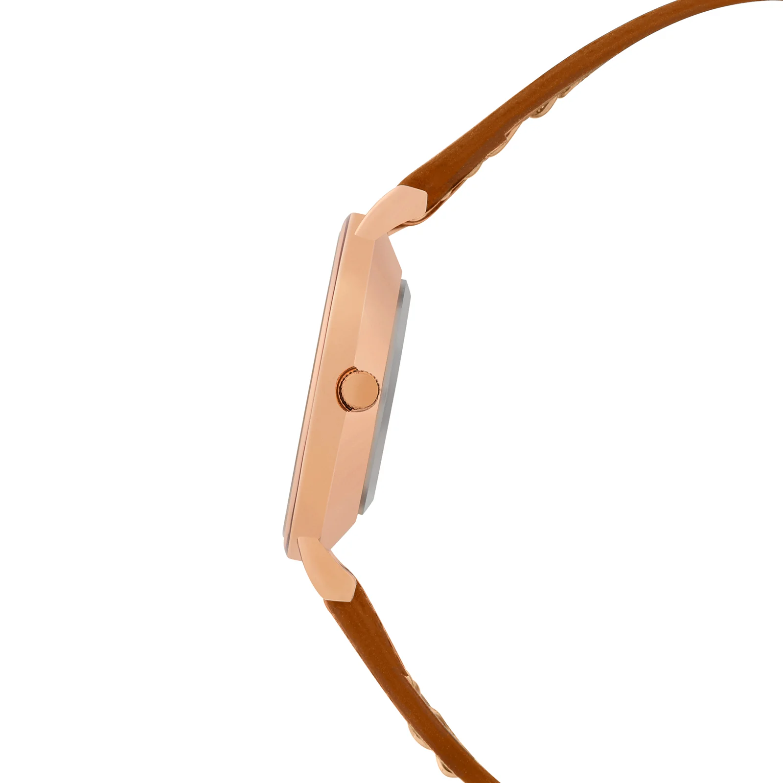 Kristina White Medium Dial Brown PU-Chain Strap Women's Watch - Image 5
