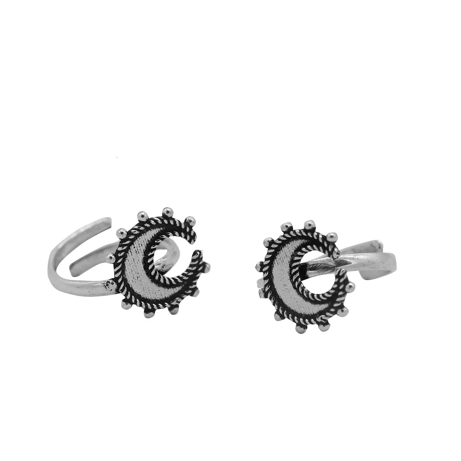 Kshtriya Moon Silver Oxidized  Toe rings - Image 3