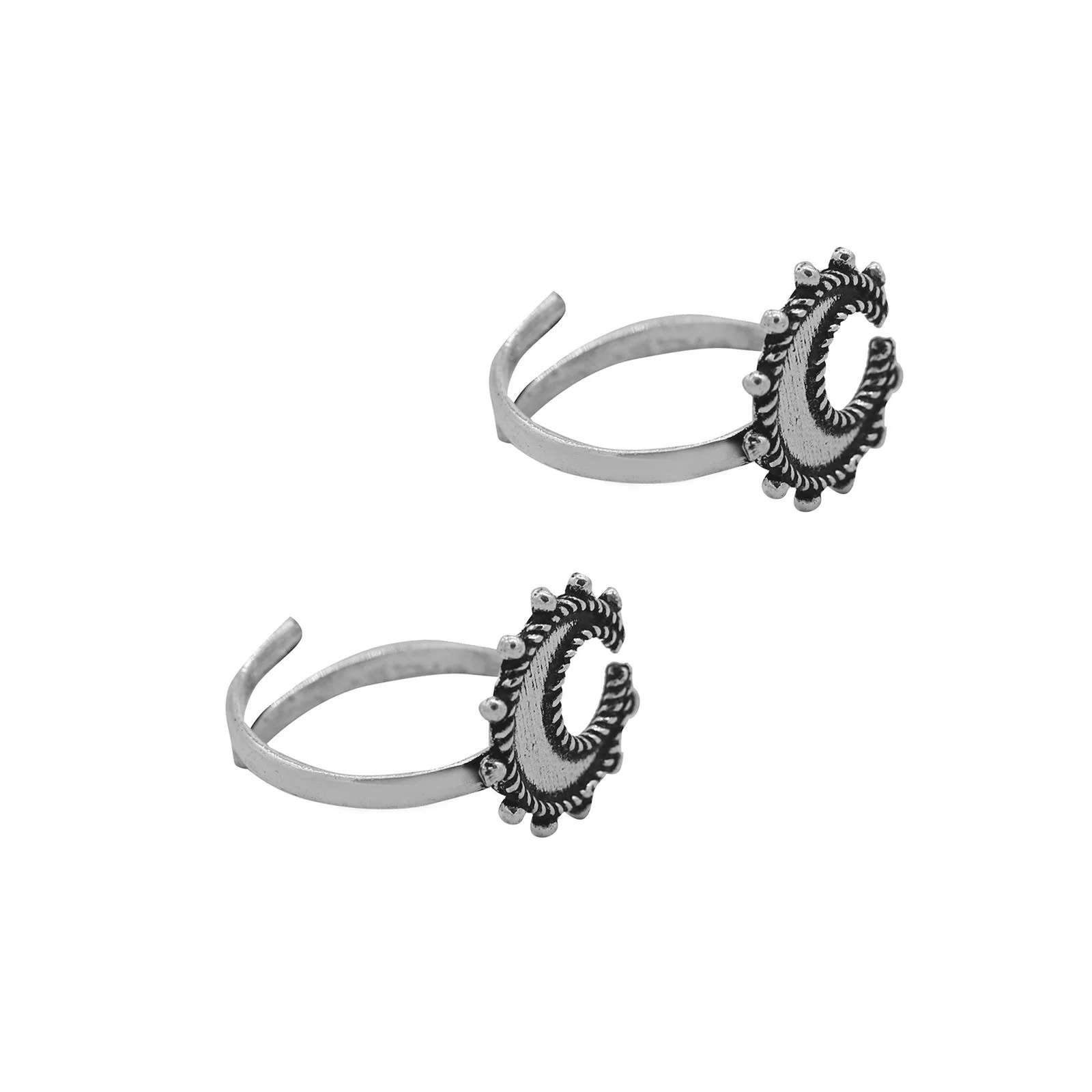 Kshtriya Moon Silver Oxidized  Toe rings - Image 4