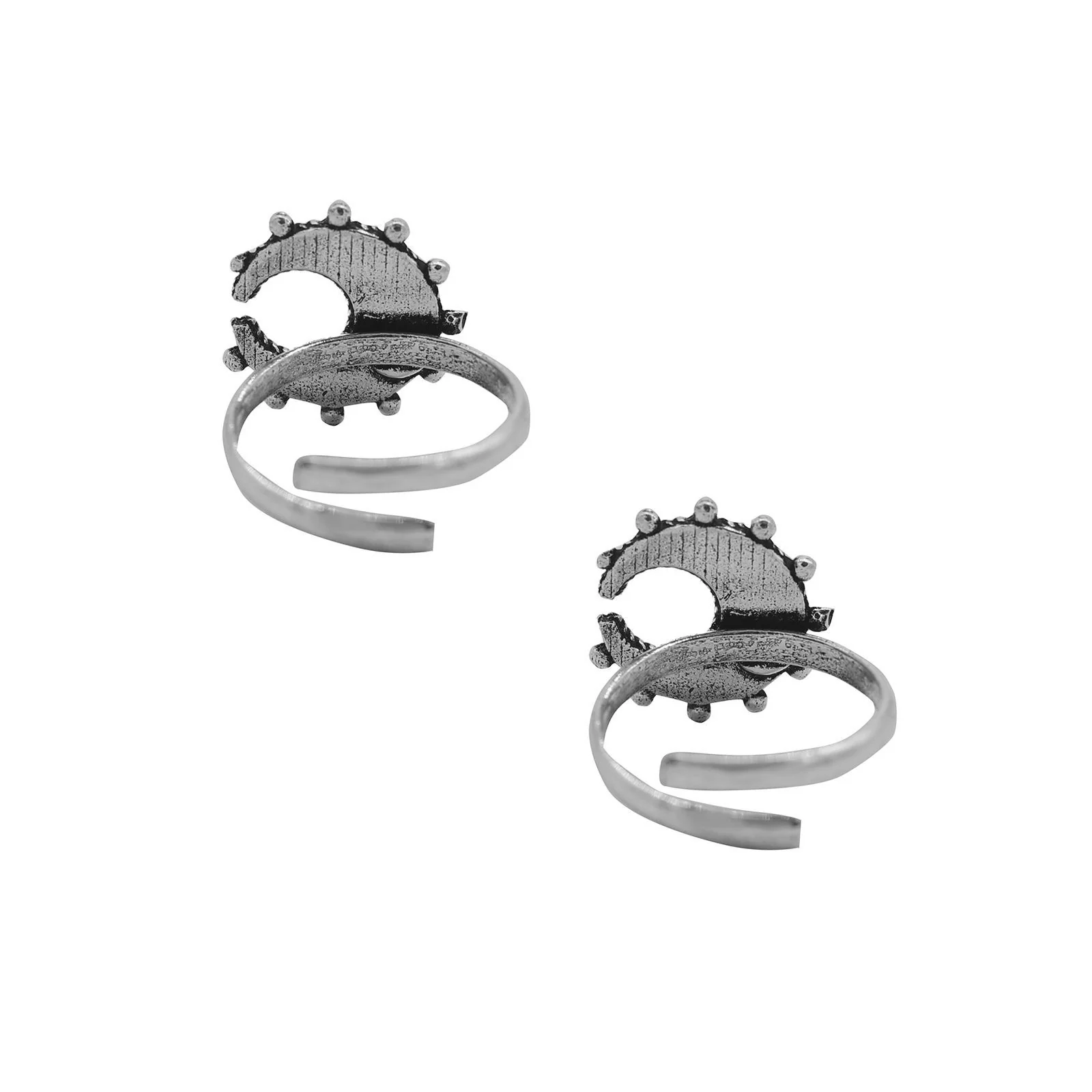 Kshtriya Moon Silver Oxidized  Toe rings - Image 5