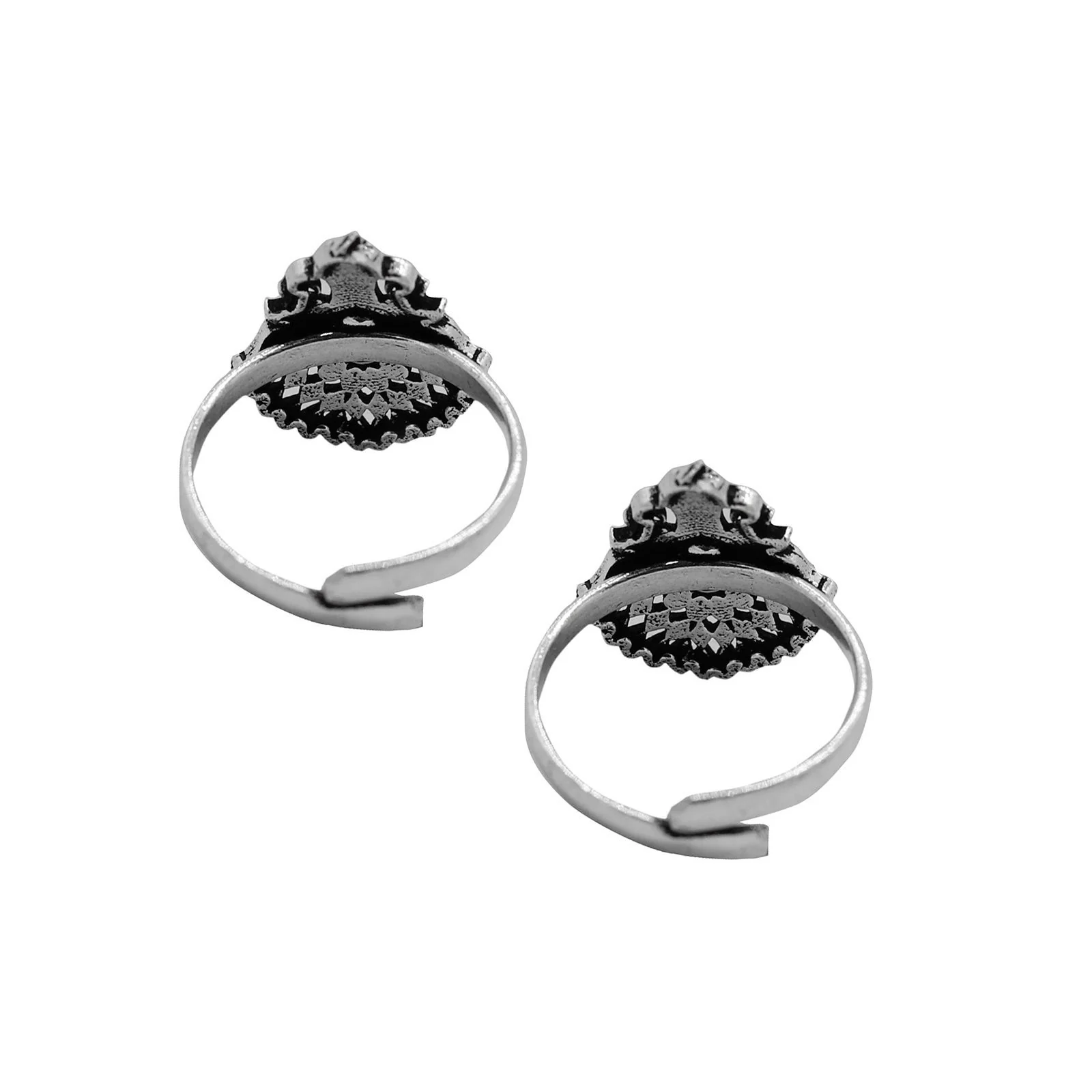 Kshtriya Peacock Silver Oxidized  Toe rings - Image 5
