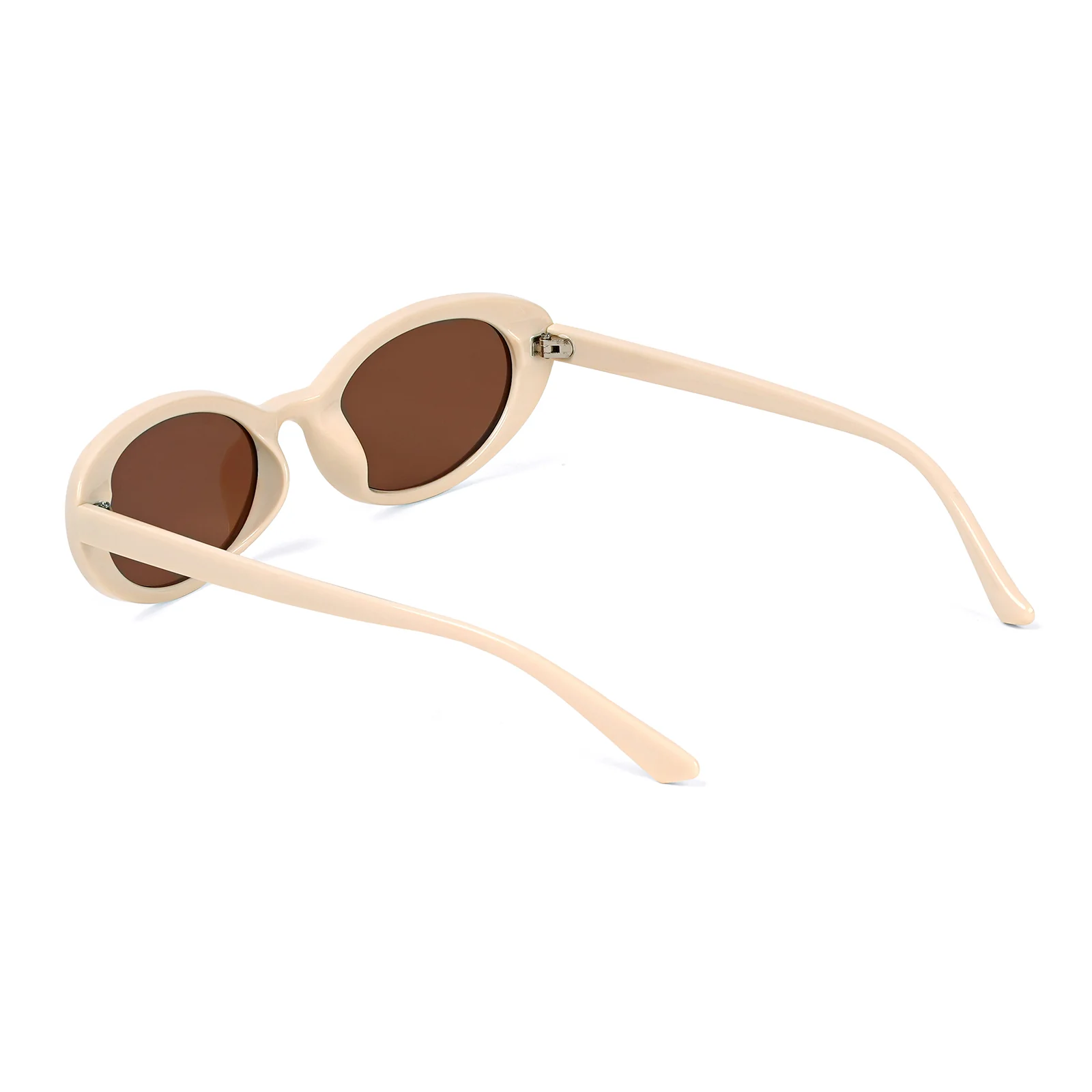Kyoko Oval Beige Sunglasses - Image 6