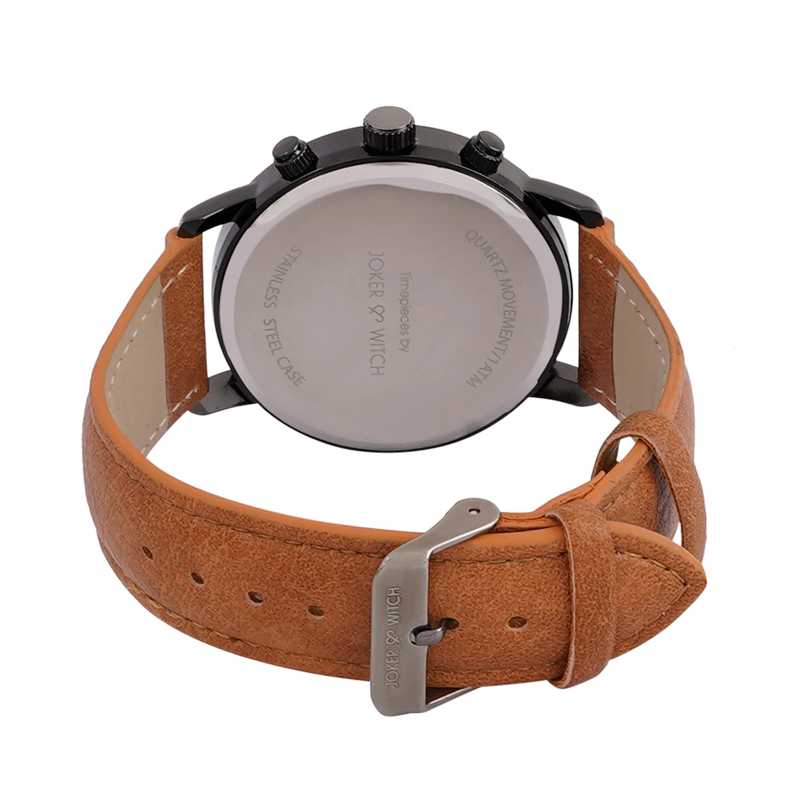 Laanda Grey Large Dial Brown PU Strap Men's Watch - Image 6