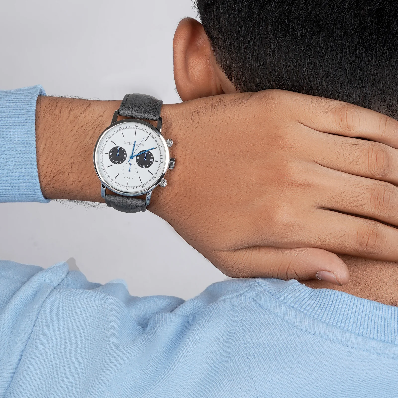 Laanda White Large Dial Grey PU Strap Men's Watch - Image 3