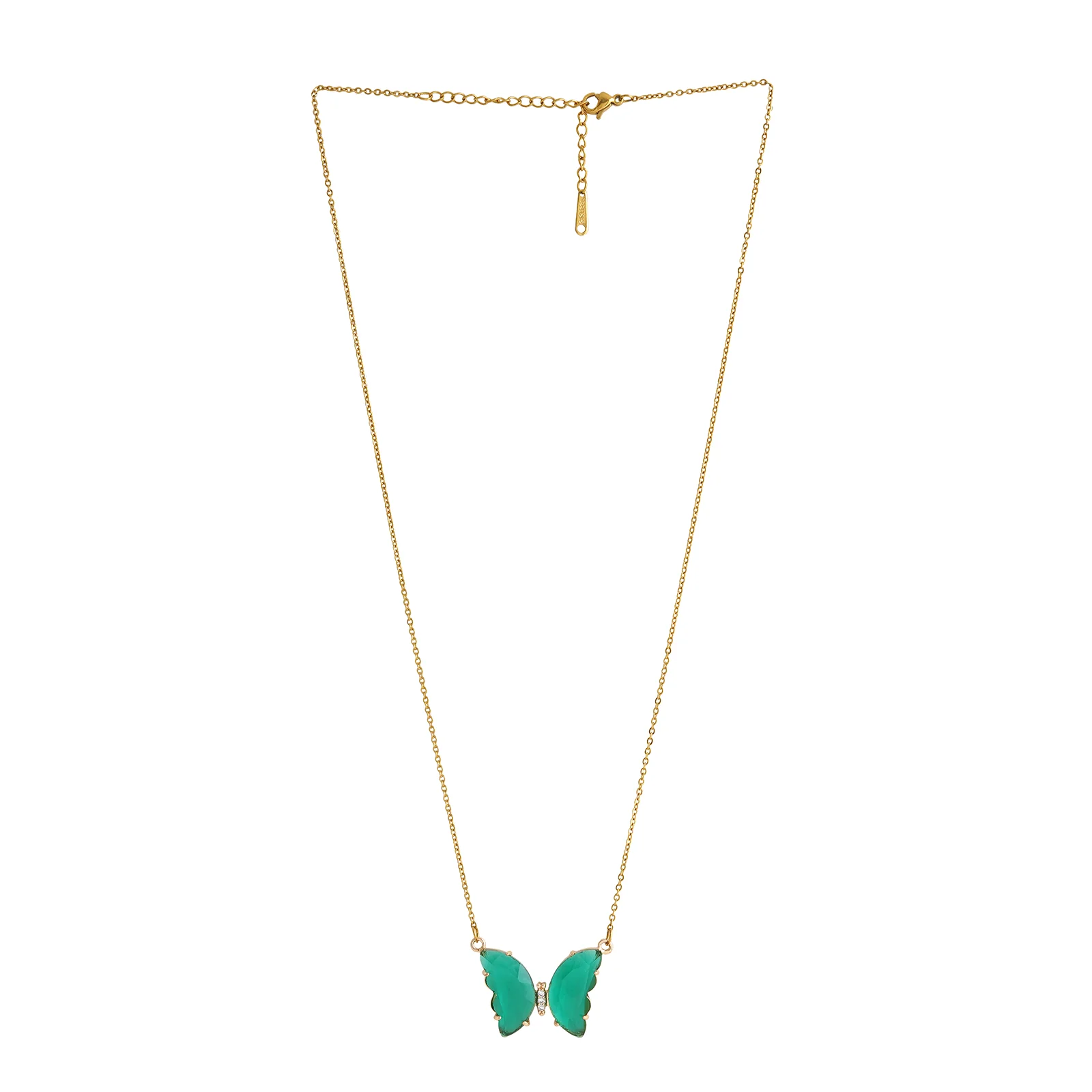 Lainey Green Butterfly Necklace - Image 3