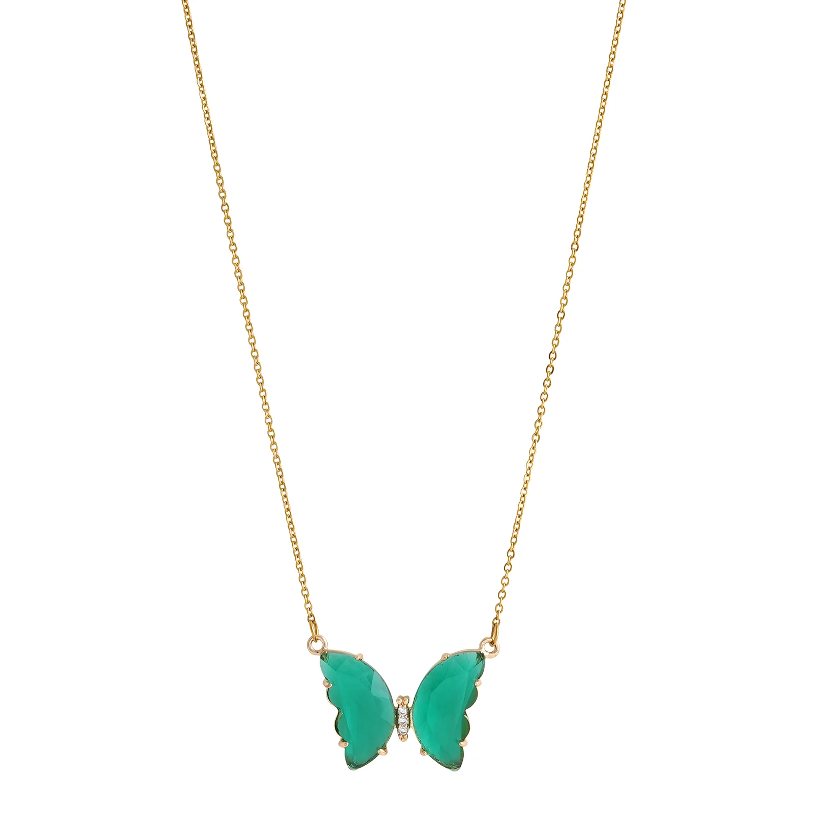 Lainey Green Butterfly Necklace - Image 4