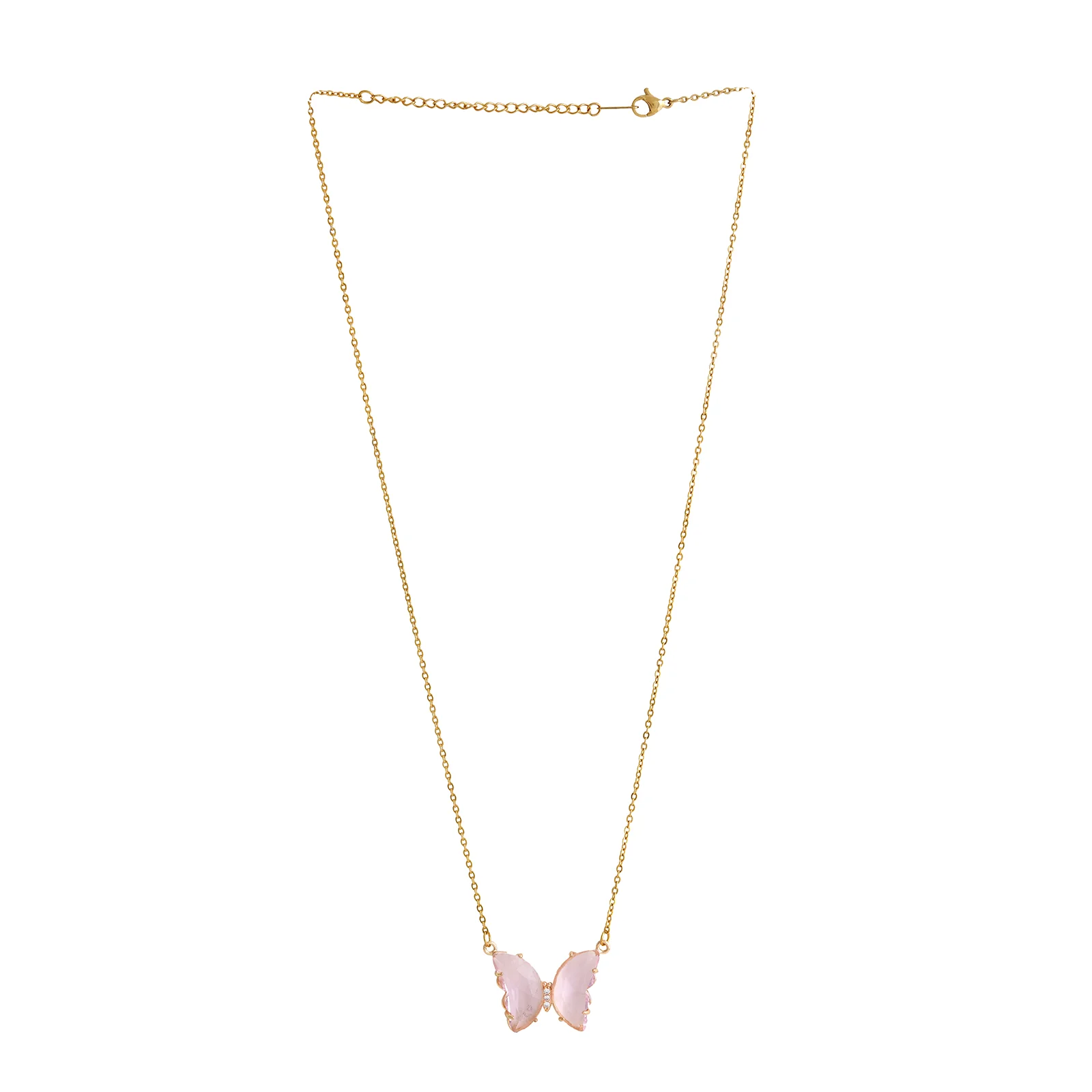 Lainey Pink Butterfly Necklace - Image 3