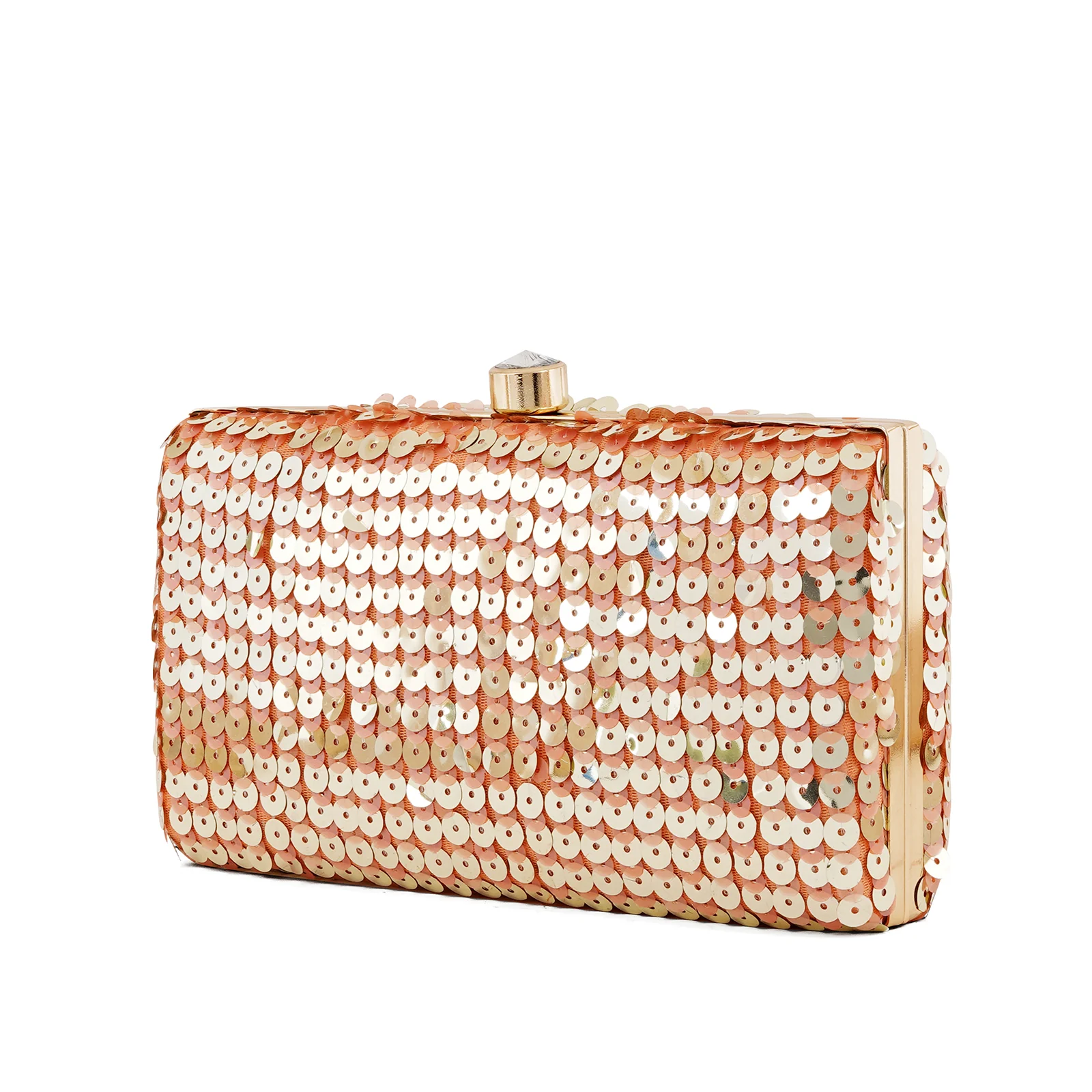 Laira Peach Sequin Clutch - Image 5
