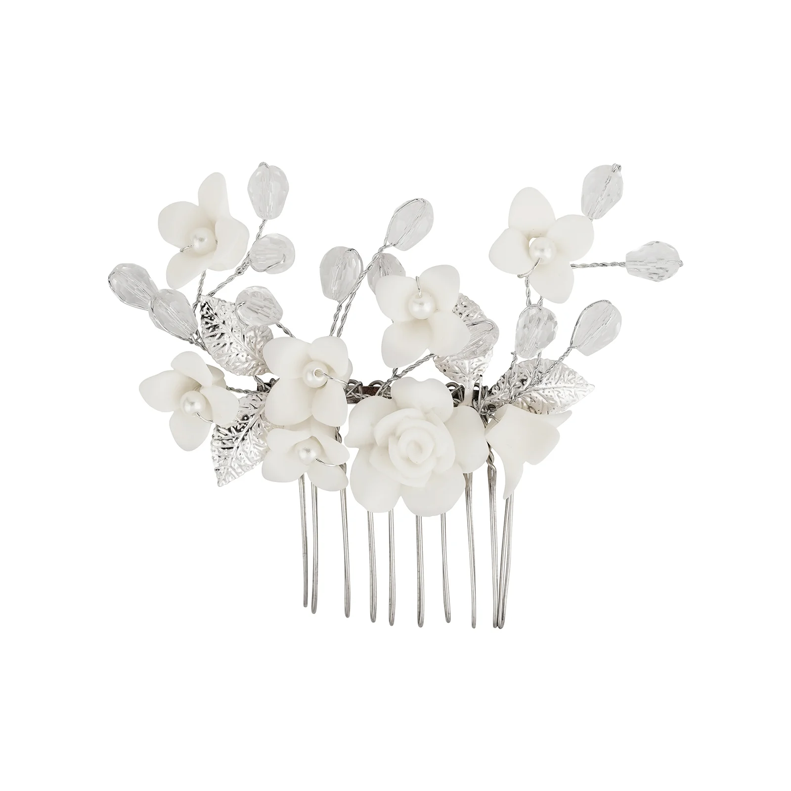 Lalea White Floral Hairpin - Image 3
