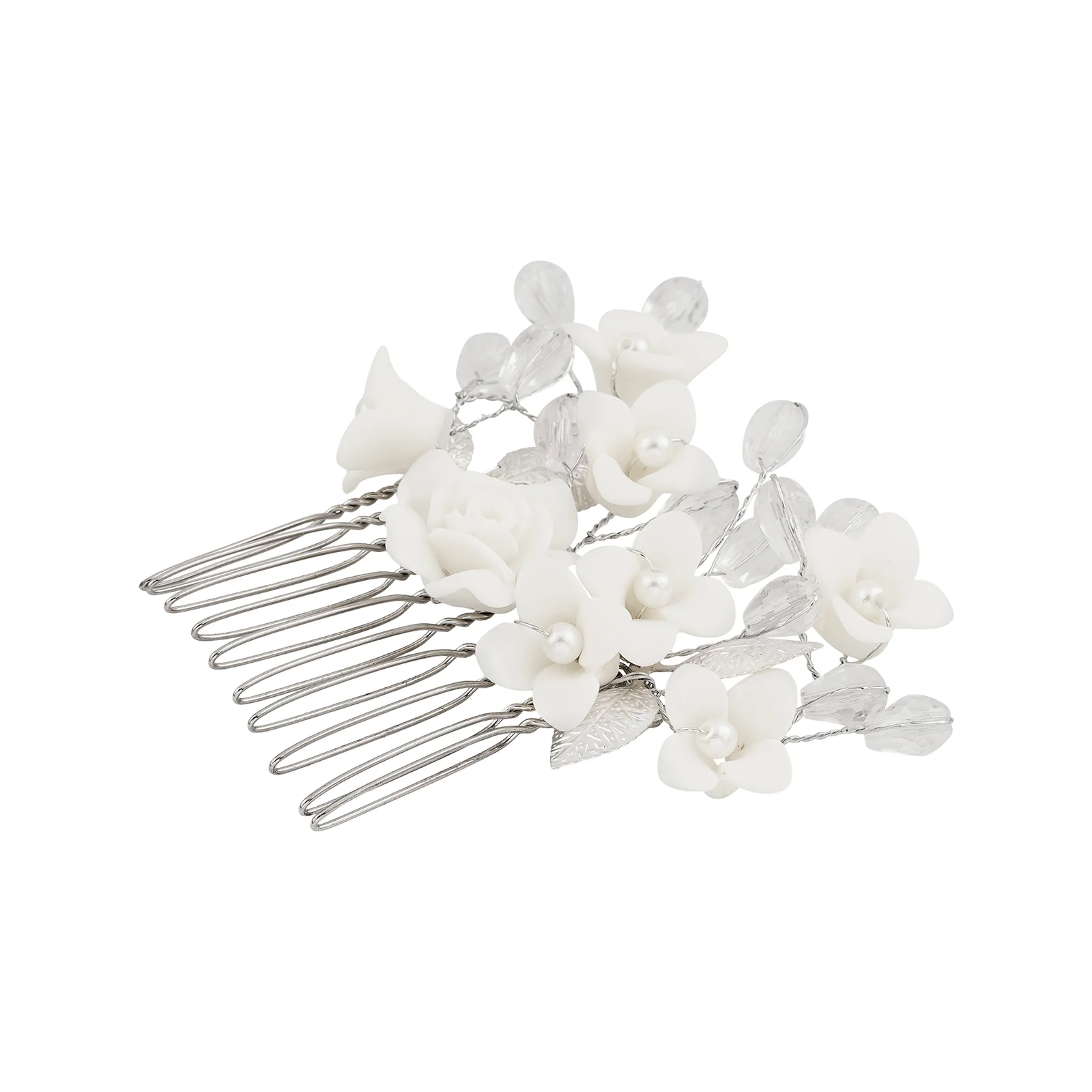 Lalea White Floral Hairpin - Image 4