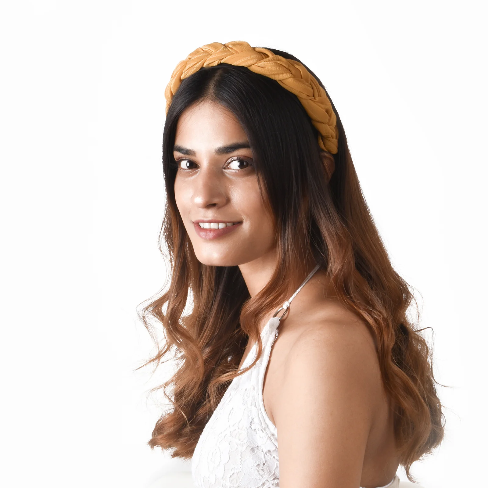 Lassie Braided Mustard Yellow Hairband - Image 2