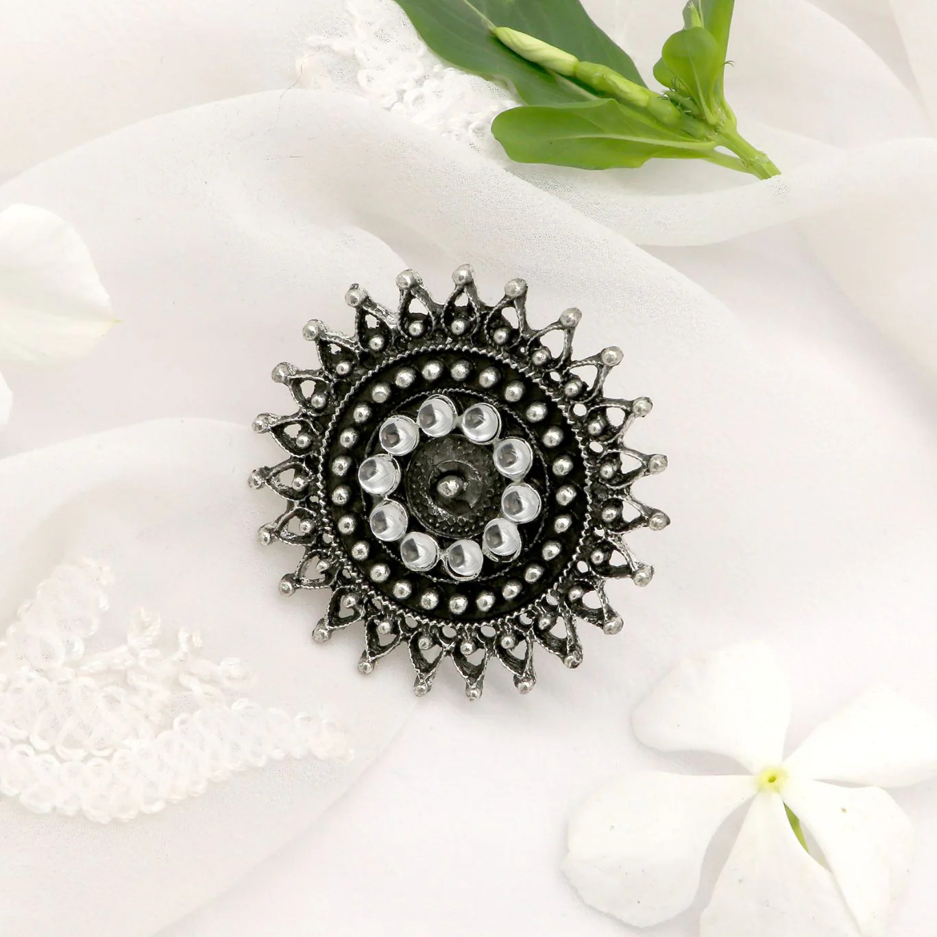 Lavanya Silver Oxidized Ring - Image 2