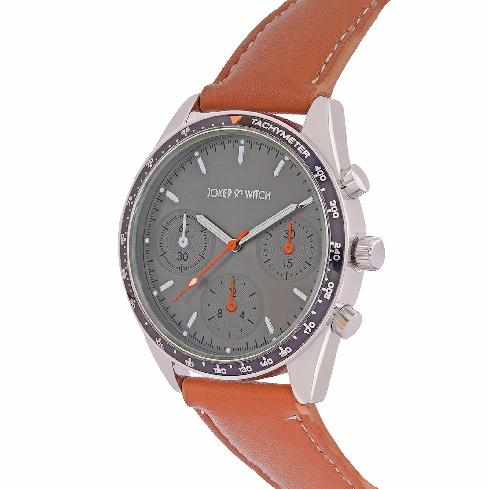 Legolas Grey XLarge Dial Tan PU Strap Men's Watch - Image 3