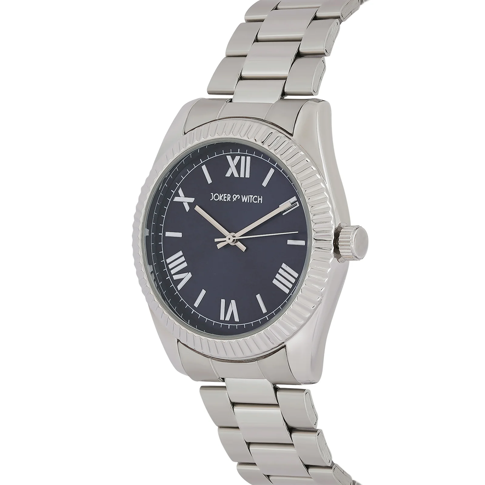 Leigh Blue Large Dial Silver Linked Chain Strap Men's Watch - Image 3