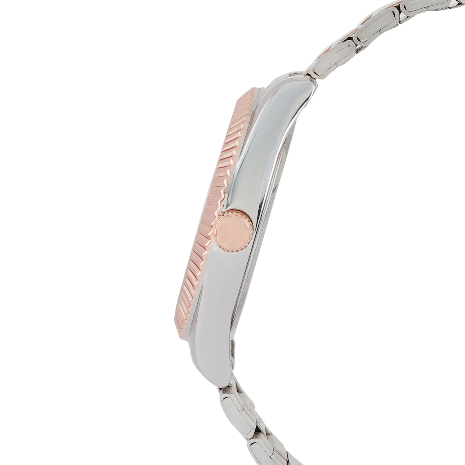 Leigh Rose Gold Large Dial Dual Tone Linked Chain Strap Men's Watch - Image 5