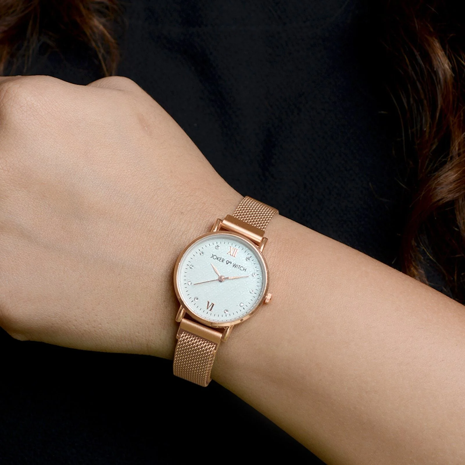 Mini Lexi White Small Dial Rose Gold Magnetic Strap Women's Watch - Image 2
