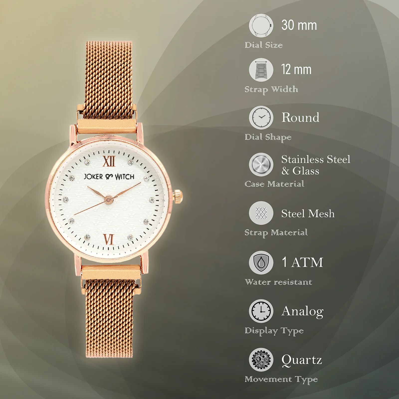 Mini Lexi White Small Dial Rose Gold Magnetic Strap Women's Watch - Image 7