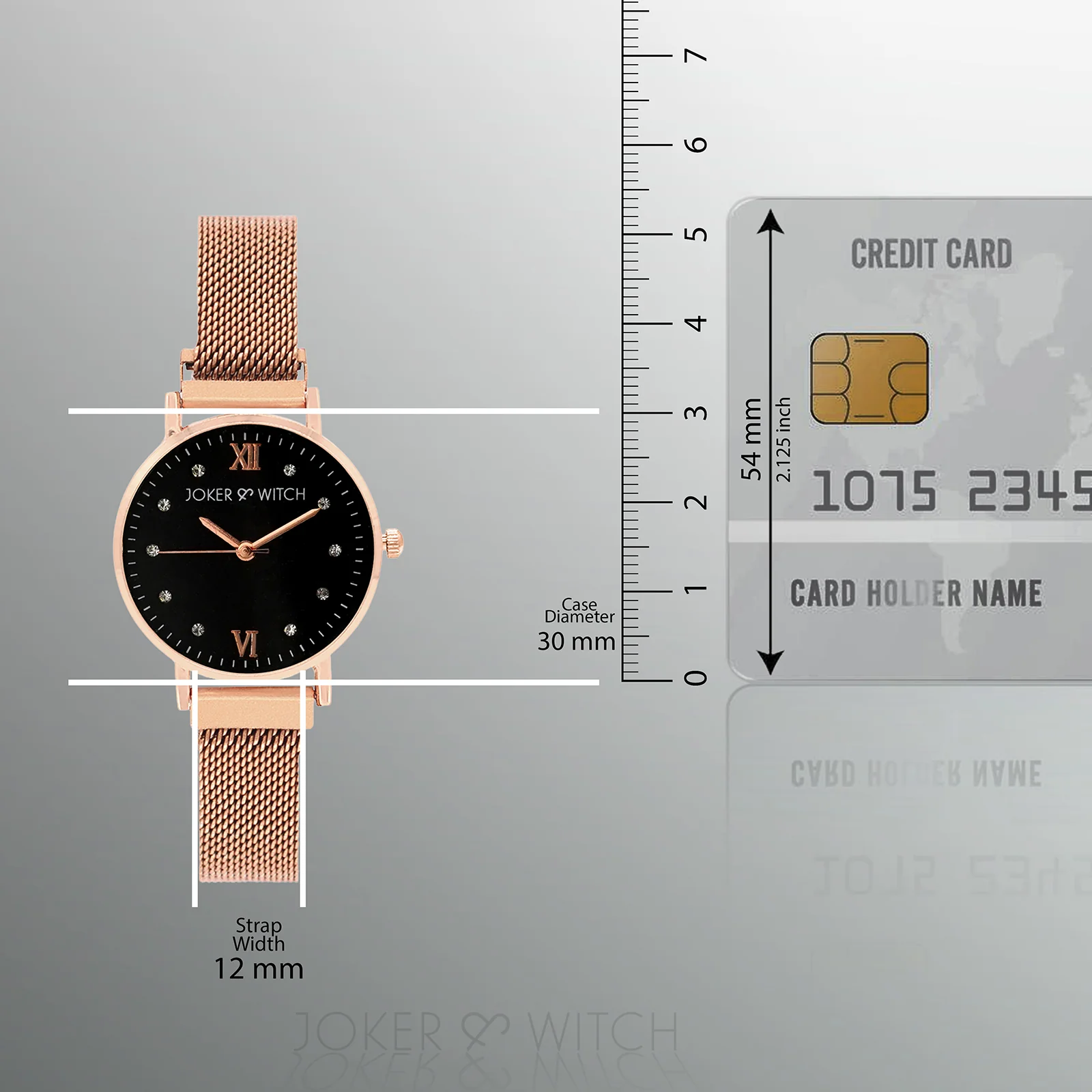 Mini Lexi Black Small Dial Rose Gold Magnetic Strap Women's Watch - Image 6