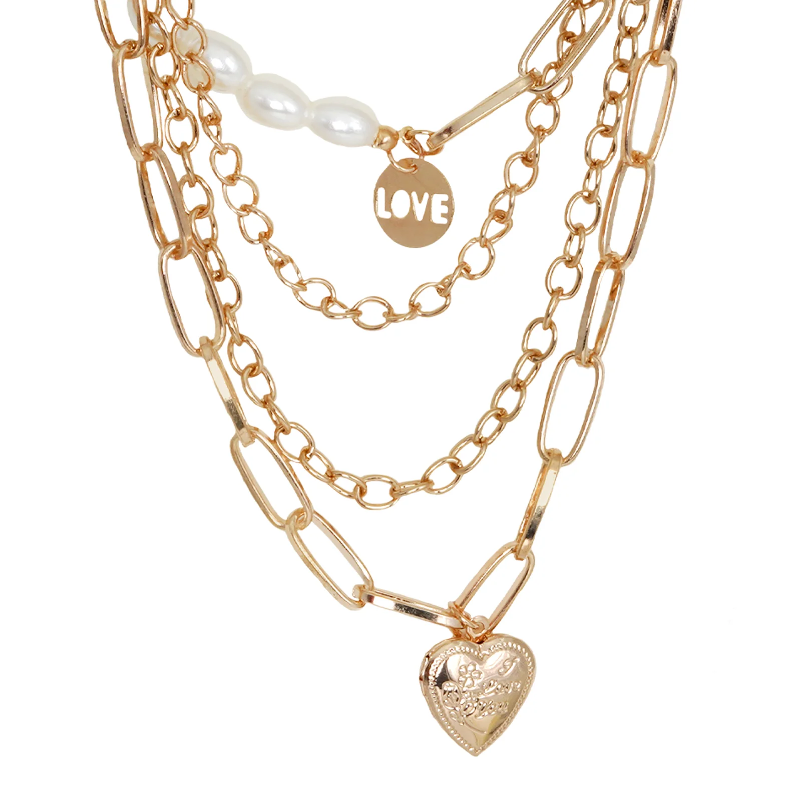 Lianne Chain Link Gold Layered Necklace - Image 4